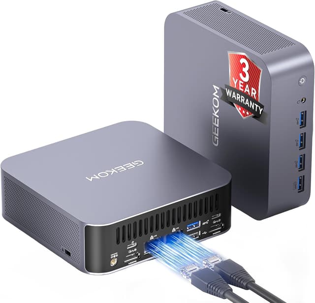 Detalle de GEEKOM GT15 MAX AI mini PC (2026 upgrade) with Intel Core U9-285H, 32GB DDR5, 1TB SSD and Windows 11 Pro