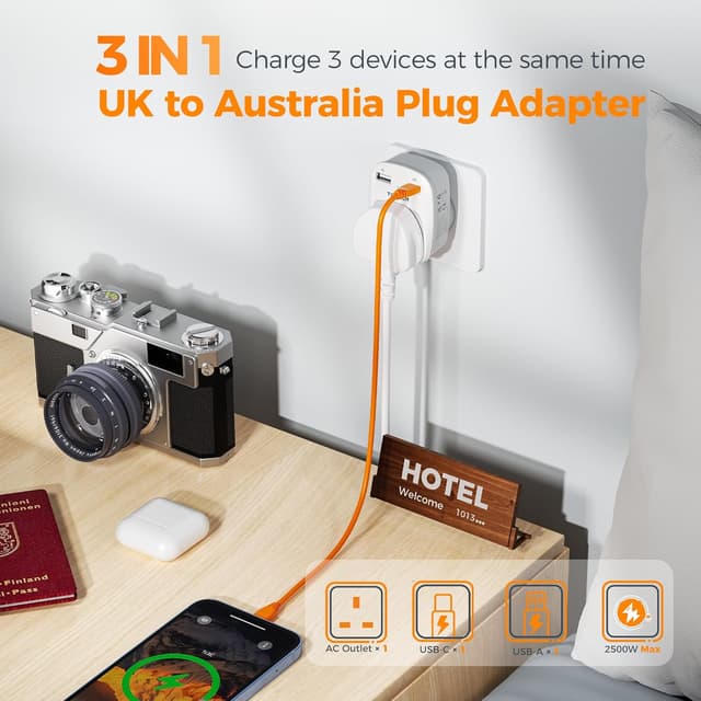 Thumbnail 1 de Australian Plug Adaptor from UK 2 Pack 🔌