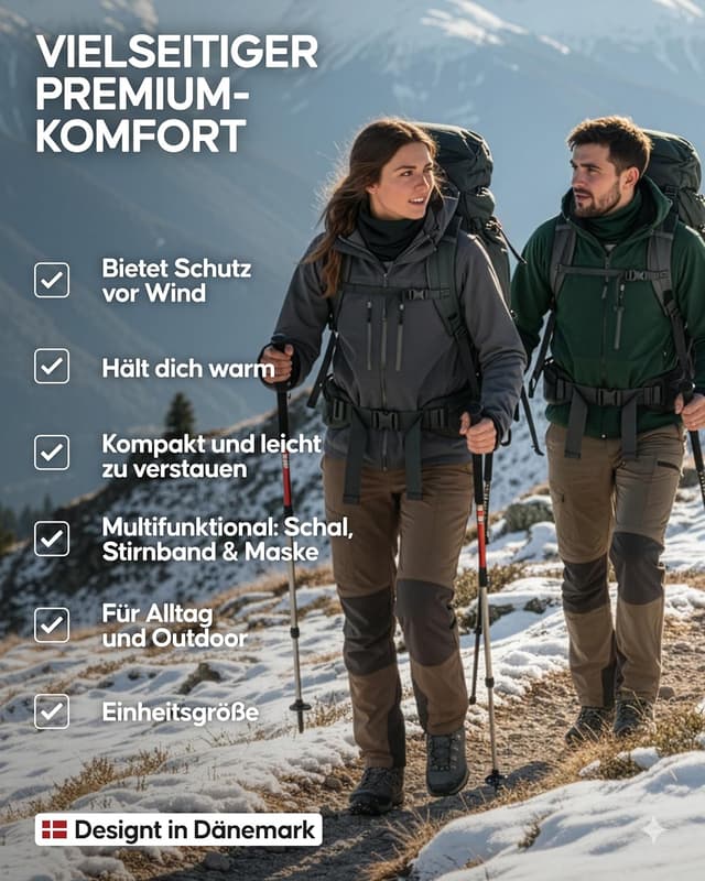 Thumbnail 2 de DANISH ENDURANCE Merino Multifunktionstuch – Schlauchschal