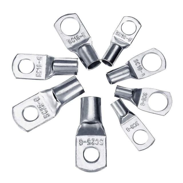 Thumbnail 6 de 60 Pieces Tin-Plated Copper Ring Terminals & Battery Cable Ends (8 Sizes)