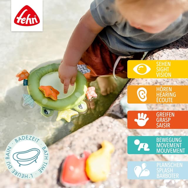 Detalle 2 de Fehn Badetier Frosch Badekescher 15 cm