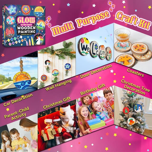 Thumbnail 5 de klmars Kids Wooden Painting Kit Glow-in-the-Dark