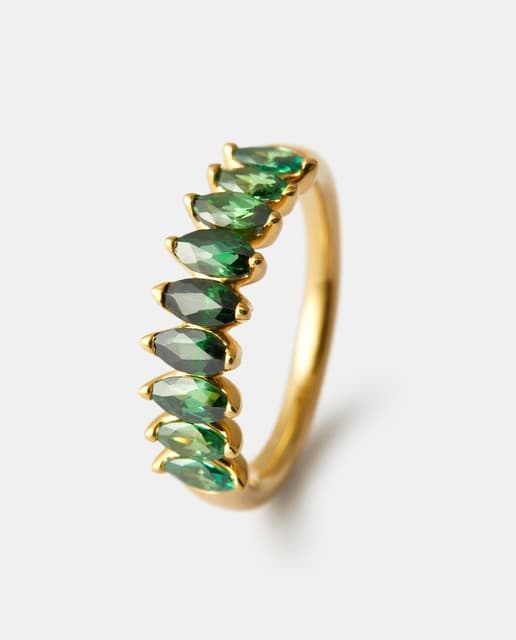 Detalle de El Corte Inglés Anillo de oro con tsavorita 💍