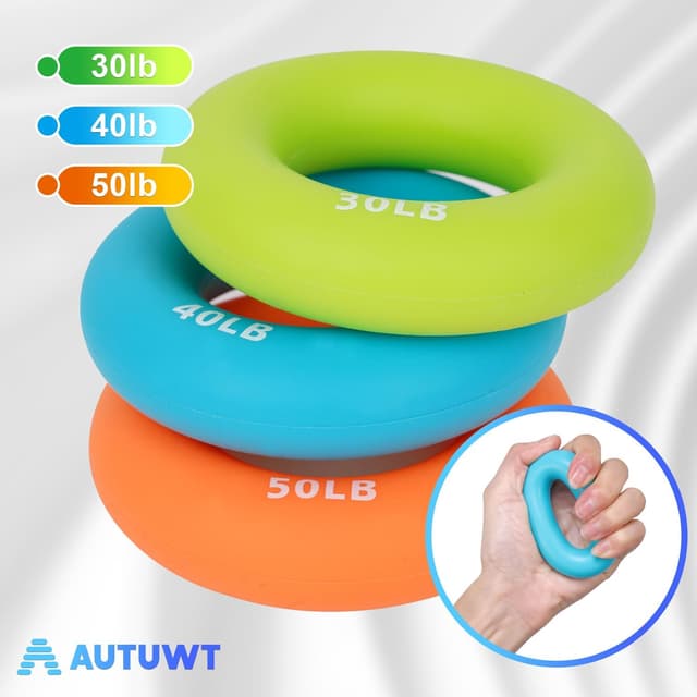 Detalle de AUTUWT Finger Trainer 9Pcs Set Grip Strengthener (Silicone hand exerciser kit)