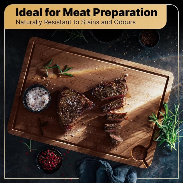 Thumbnail 5 de Deer & Oak Large Carbonised Bamboo Cutting Board 38×25×2 cm 🍽