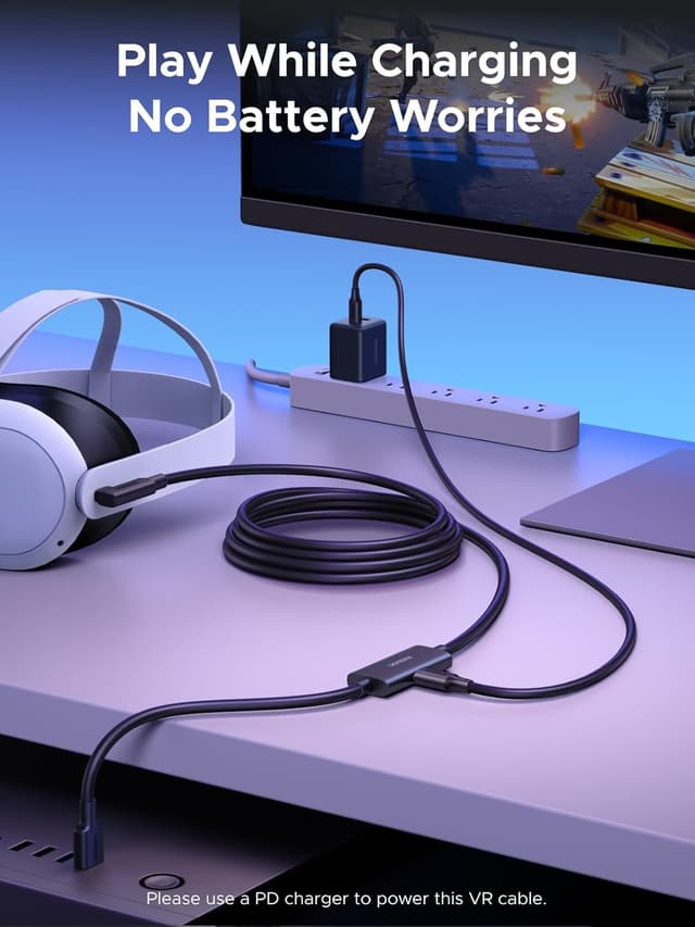 Detalle 2 de UGREEN VR Link Cable 5Gbps, 18W USB-A to USB-C