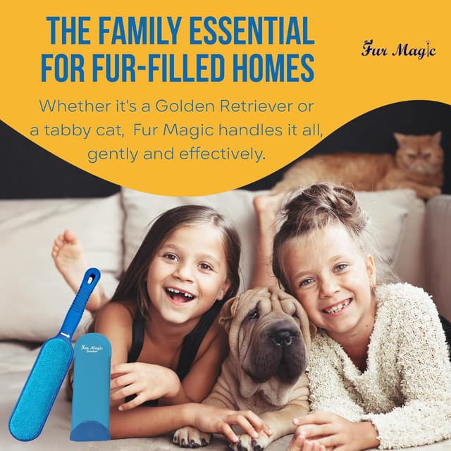 Thumbnail 6 de Fur Magic Pet Hair Remover Brush with Easy-Open Self-Cleaning Base (Blue) – reusable lint & fur remover