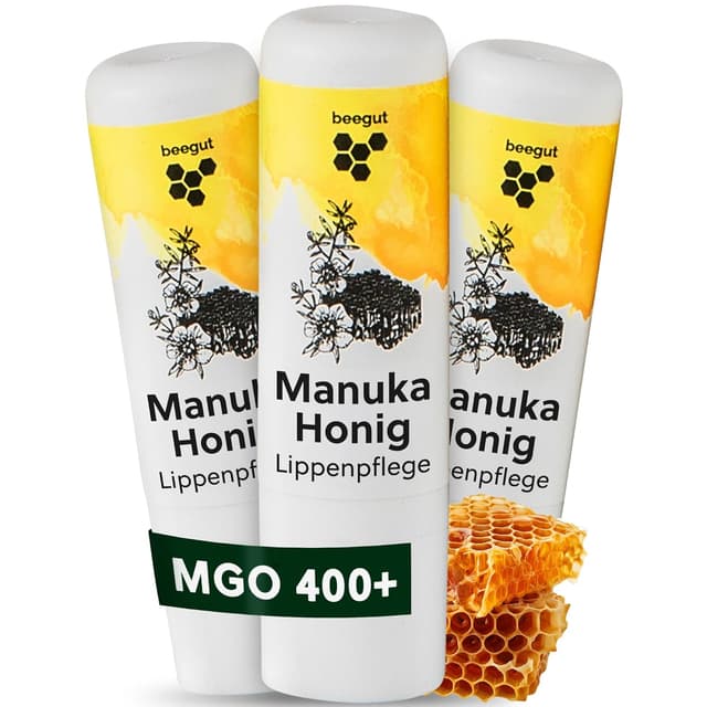 Thumbnail 6 de beegut Manuka Lippenpflege mit Manuka Honig MGO 400+, Propolis & Bienenwachs – intensive Pflege für sehr trockene Lippen