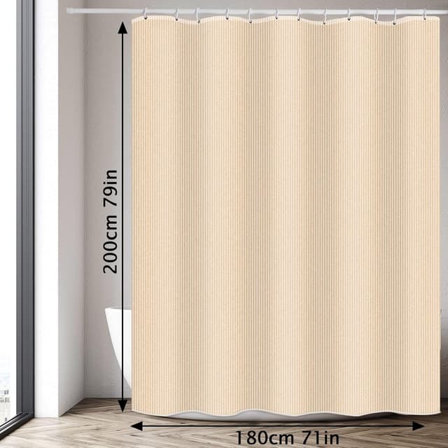 Detalle de DUFU rideau de douche à séchage rapide imperméable en polyester 180 x 200 cm (avec 12 crochets)