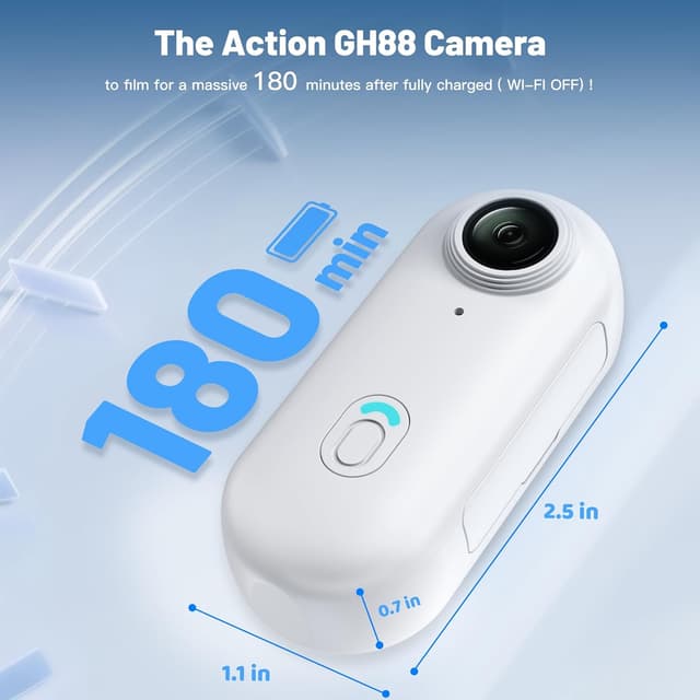 Detalle de Meoilkolnm Mini Body Camera (Thumb Size) with 128GB, Wearable Hands-Free Action Cam (White)