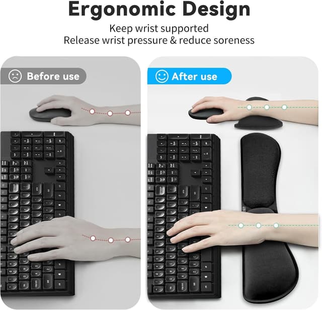 Thumbnail 2 de ZIBLY Keyboard Wrist Rest - Anti-Skid Non Slip Ergonomic Wrist Support for Keyboard - Easy Typing, Pain Relief - Wrist Rest Keyboard Premium Memory Foam for Work from Home Gaming Computer Laptop
ZIBLY Keyboard Wrist Rest - Anti-Skid Non Slip Ergono…