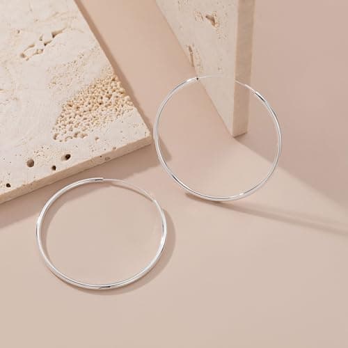 Thumbnail 7 de Pendientes de aro MOROTOLE en plata de ley 925 grandes para mujer