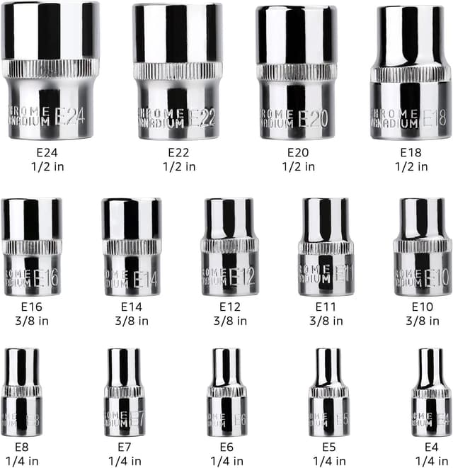 Thumbnail 1 de Amazon Basics ensemble 14 douilles Torx E4–E24