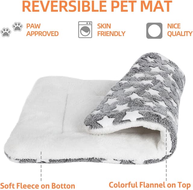 Detalle de Mora Pets Dog Bed Mat Small (Washable Reversible Crate Mattress) for 24 inch cages, Grey, 60 x 46cm