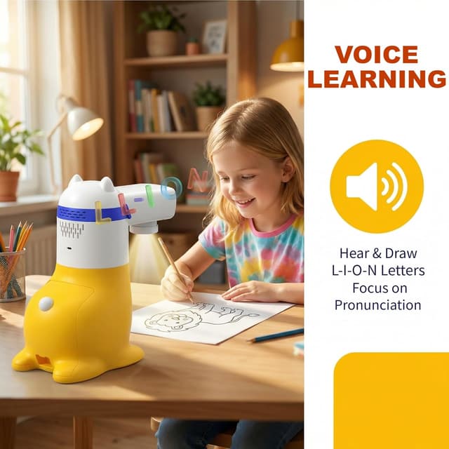 Thumbnail 6 de Yoturetoys KI Zeichenprojektor für Kinder – smarte Malmaschine mit Foto-zu-Skizze & Sprachausgabe (Mint)