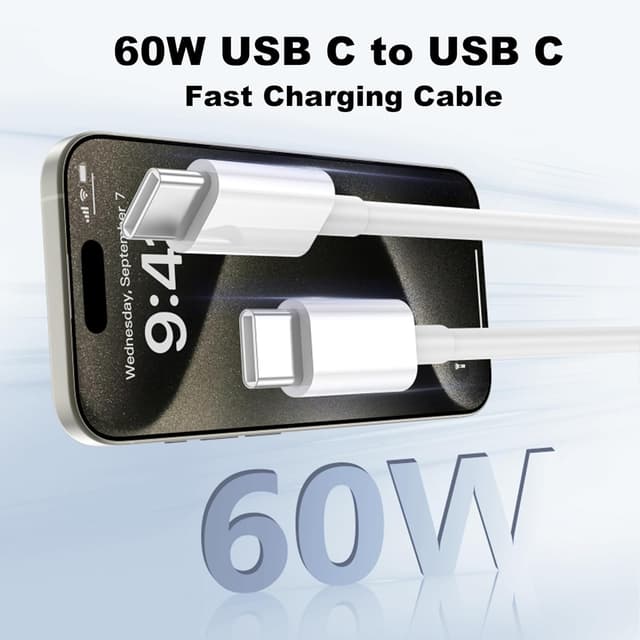 Detalle de Cavo USB-C a USB-C 60 W ricarica rapida