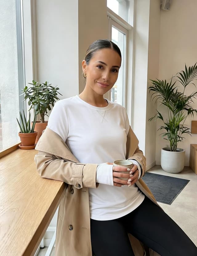 Thumbnail 5 de Terecey maglietta sportiva donna girocollo con mezza zip e pollice foro (maniche lunghe)