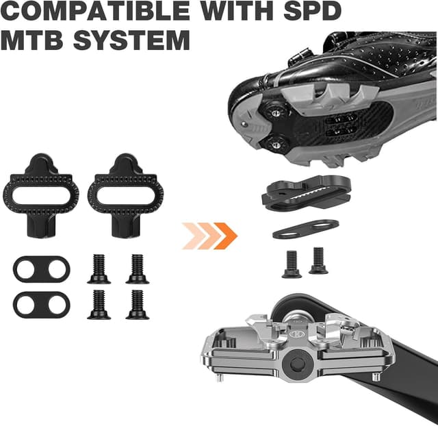 Detalle de Pedali 2-in-1 per mountain bike Shimano SPD: doppia faccia flat e clipless con sgancio rapido (asse 9/16")
