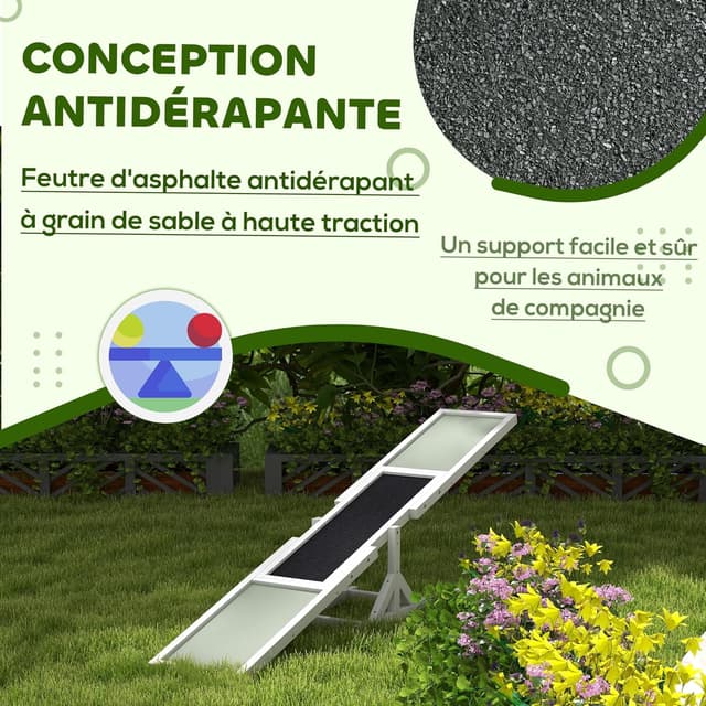 Detalle 2 de PawHut Agility Sport Bascule 180 cm