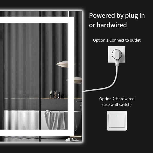 Thumbnail 6 de LED Bathroom Mirror 32"x36" with Anti-Fog, Dimmable Lights & Touch Sensor