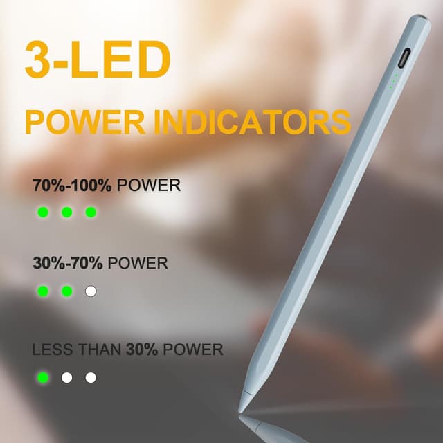 Detalle de Pencil for iPad (2026–2018) Fast Charge Stylus with Palm Rejection & Tilt Sensitivity