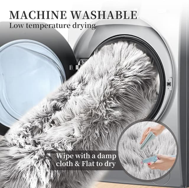 Detalle de ORINOVA Tapis gris en fausse fourrure 60x90 cm (shaggy doux) pour chambre