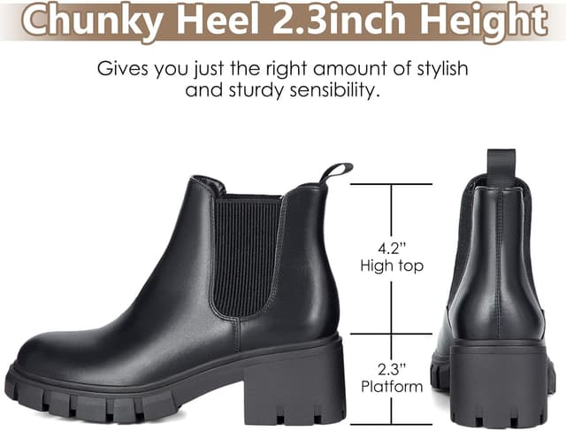 Detalle de Athlefit Chelsea Boots 2.3in Chunky Heel