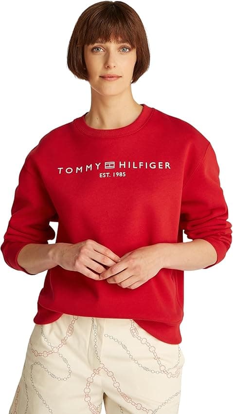 Imagen de Tommy Hilfiger Sudadera mujer Rojo M, 64% algodón en OfertitasTOP