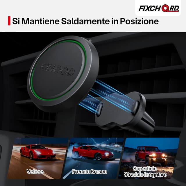 Detalle 2 de Supporto magnetico FIXCHORD per OOONO CO-Driver NO2 (1 pezzo) con magneti integrati
