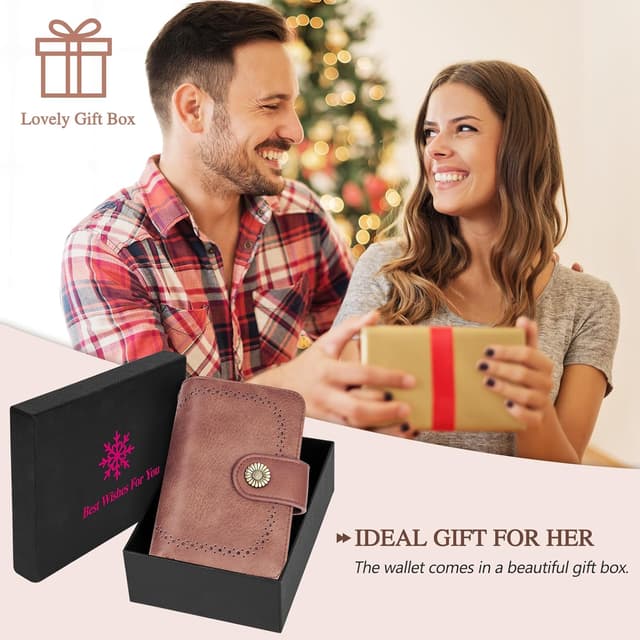 Detalle 2 de TEUEN Damen-Geldbörse mit RFID-Blockierung, Vintage-Design und großer Kapazität