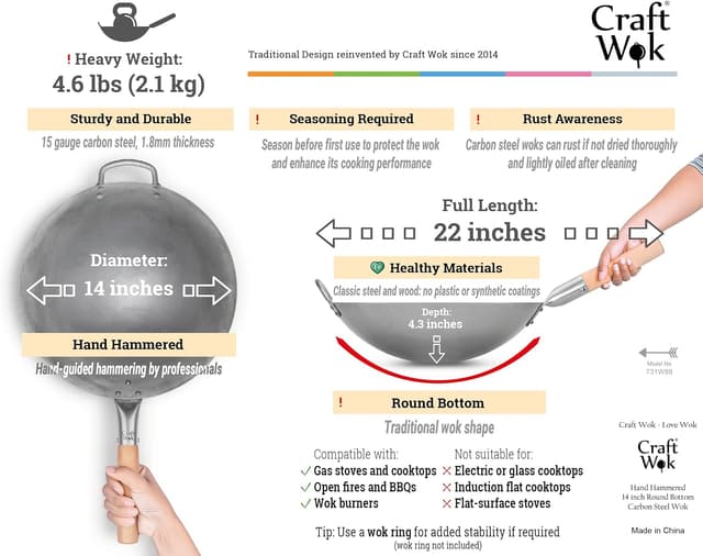Detalle de Craft Wok 14-Inch carbon steel wok