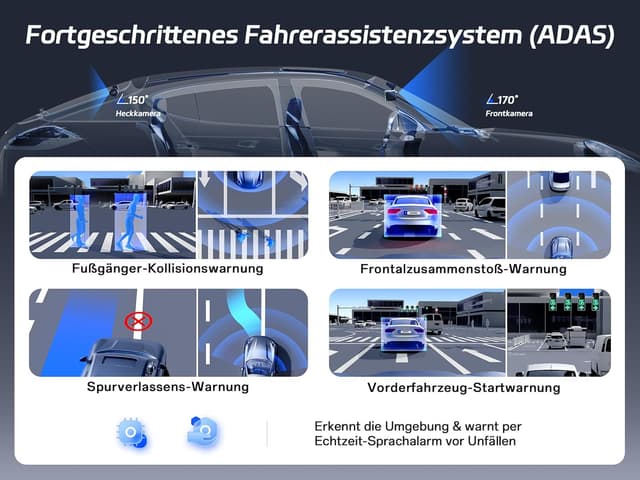 Thumbnail 5 de Pelsee 4K Dashcam vorne und hinten mit GPS