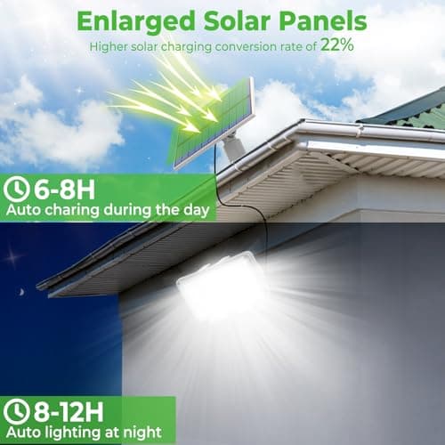 Thumbnail 1 de nipify Focos LED Solares exteriores, 318 LEDs, 2 paq.🔆