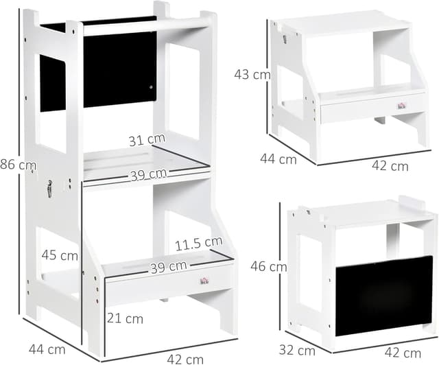 Thumbnail 6 de HOMCOM 2 in 1 Kids Kitchen Step Stool