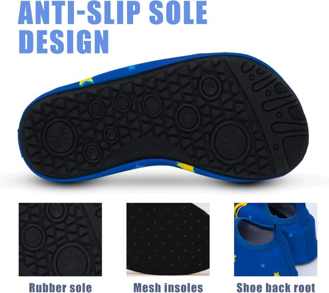 Detalle de Chaussures aquatiques enfant (garçon/fille) type chausson barefoot – séchage rapide, antidérapant