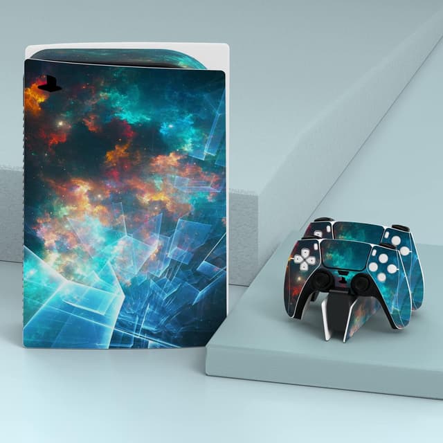 Detalle 2 de playvital Galaxy Rift Full Set Skin Decal for PS5 Disc Edition (console, controllers & accessories)