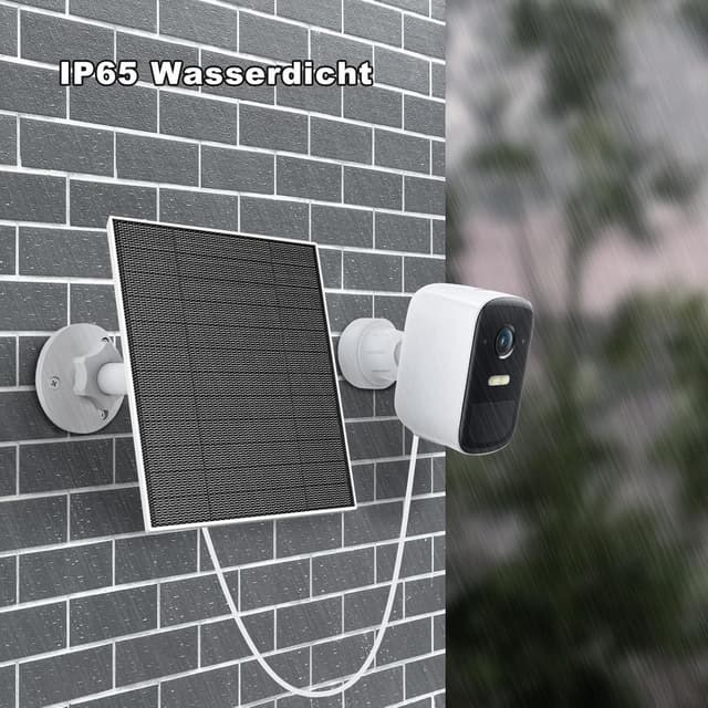 Detalle de Solarpanel für Eufy Kamera (5W) mit USB-C Anschluss, IP65 wetterfest – passend für EufyCam Modelle wie 3/3C/2/2 Pro/2C