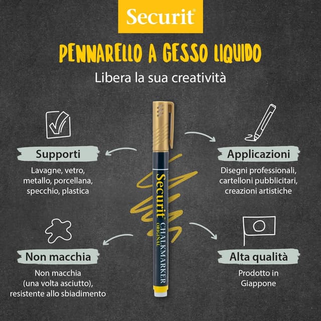 Thumbnail 1 de SECURIT Set 7 pennarelli gesso liquido 1-2mm 🎨