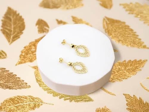 Detalle de Sofia Milani E2909: pendientes colgantes en plata de ley 925 con baño en oro y circonitas