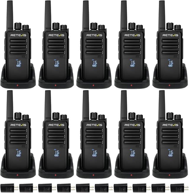 Detalle de Retevis RT68H Two-Way Radio (10-Pack) with Hidden LED Display, VOX, Type-C Charging Base