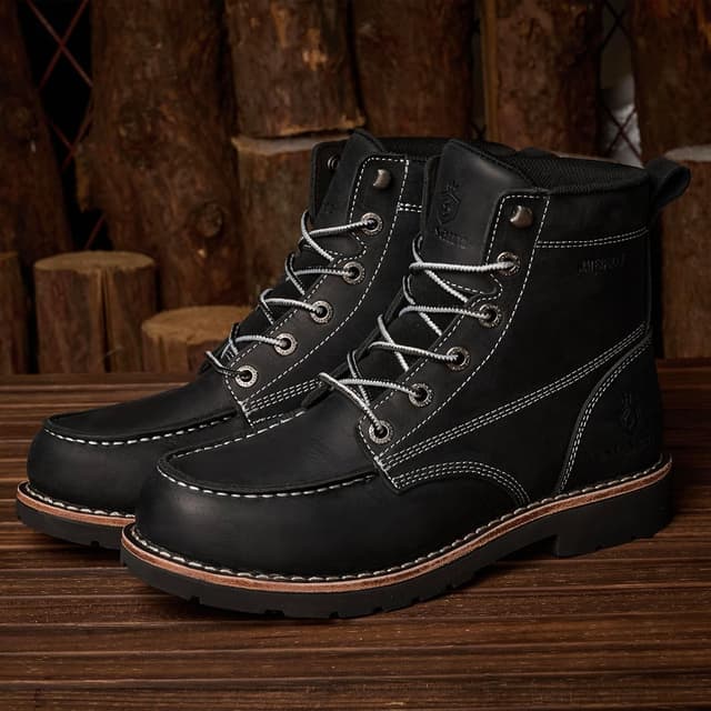 Detalle 2 de SL-Saint Bottes Moc Toe imperméables souples en cuir véritable, cousues type welts, cheville – fait à la main