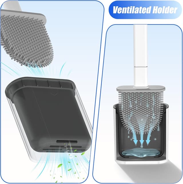 Detalle 2 de Toilet Brush 2 Pack Silicone Set with Holders 🧻