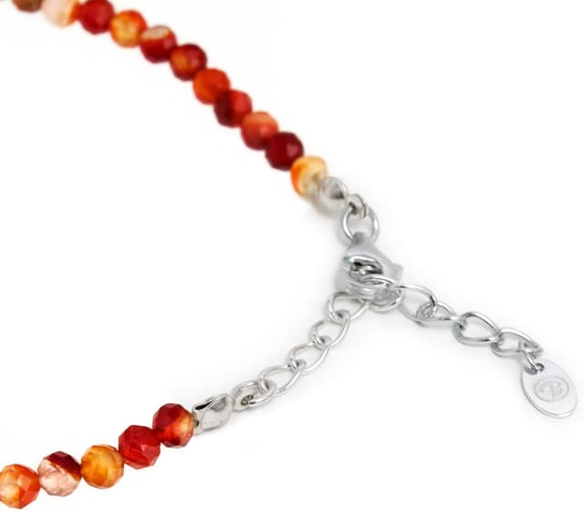 Thumbnail 1 de BERGERLIN Naturstein Perlen Halskette mit Karneol, 925 Sterling Silberperle oder vergoldeter Perle – geprüft in Deutschland