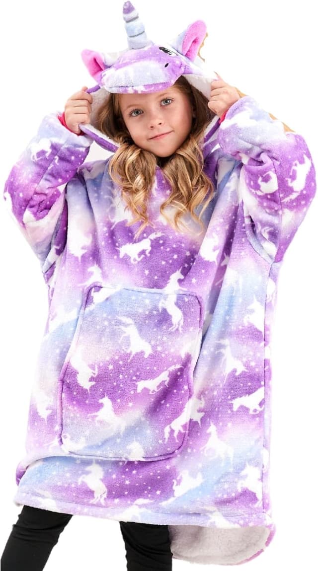 Detalle de Ceruwum Unicorn Hoodies for Girls – Oversized Unicorn Hooded Sweatshirt Blanket Hoodie