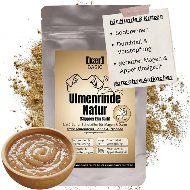 Detalle de kaer basic Amerikanische Ulmenrinde für Hunde & Katzen (500 g) – sofort lösliches Slippery Elm Bark Pulver