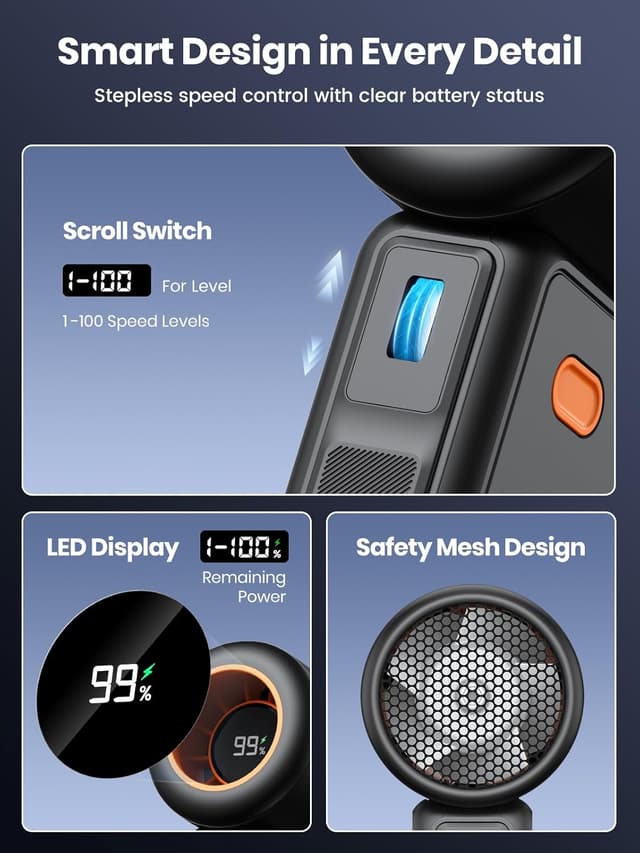 Detalle 2 de Warmco Portable Handheld Fan 5000mAh