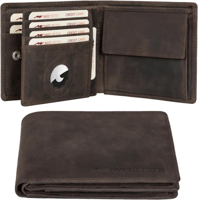 Thumbnail 1 de Marc Peter Florida AirTag Wallet mit Münzfach und RFID-Schutz – kompakte AirTag-Geldbörse im Vintage-Look
