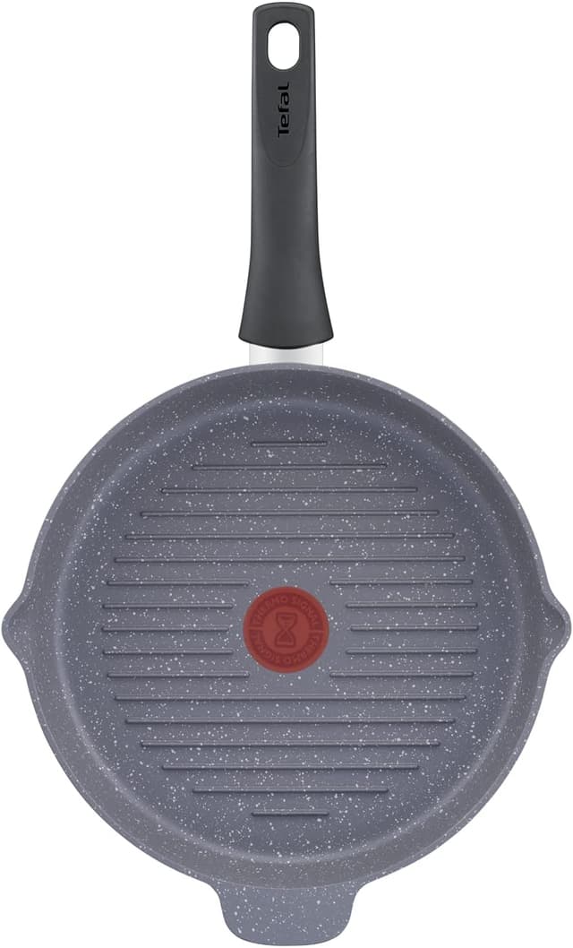 Detalle 2 de Tefal Poêle grill 26 cm pour induction Natural On E2444074 – revêtement antiadhésif Minéralia+ avec Thermo-Signal