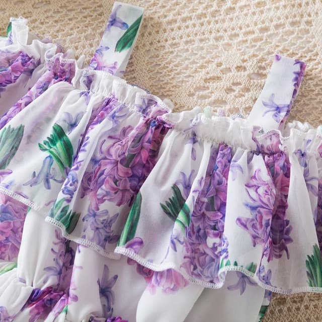 Detalle de Girls floral off-shoulder dress, 1-6 years