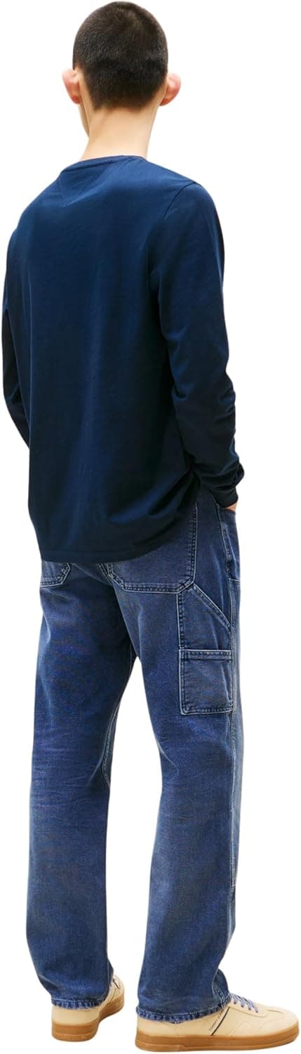 Detalle de Tommy Jeans T-shirt manches longues homme slim en coton « Chest Linear »